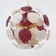 Murano Glass and Brass Sputnik Chandelier Cherry Red, White and Champagne