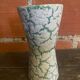 Antique Diabolo Vase VALLAURIS Cracked White & Green Ceramic Vintage