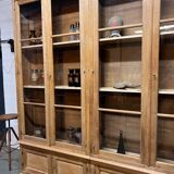 Showcase bookcase early XX th in solid oak