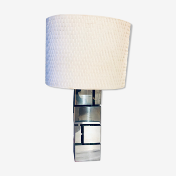 Modernist cubist Building table lamp by Curtis Jere