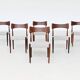Bernhard Petersen dining chairs in rosewood by Christian Linnebergs, Denmark, 1960