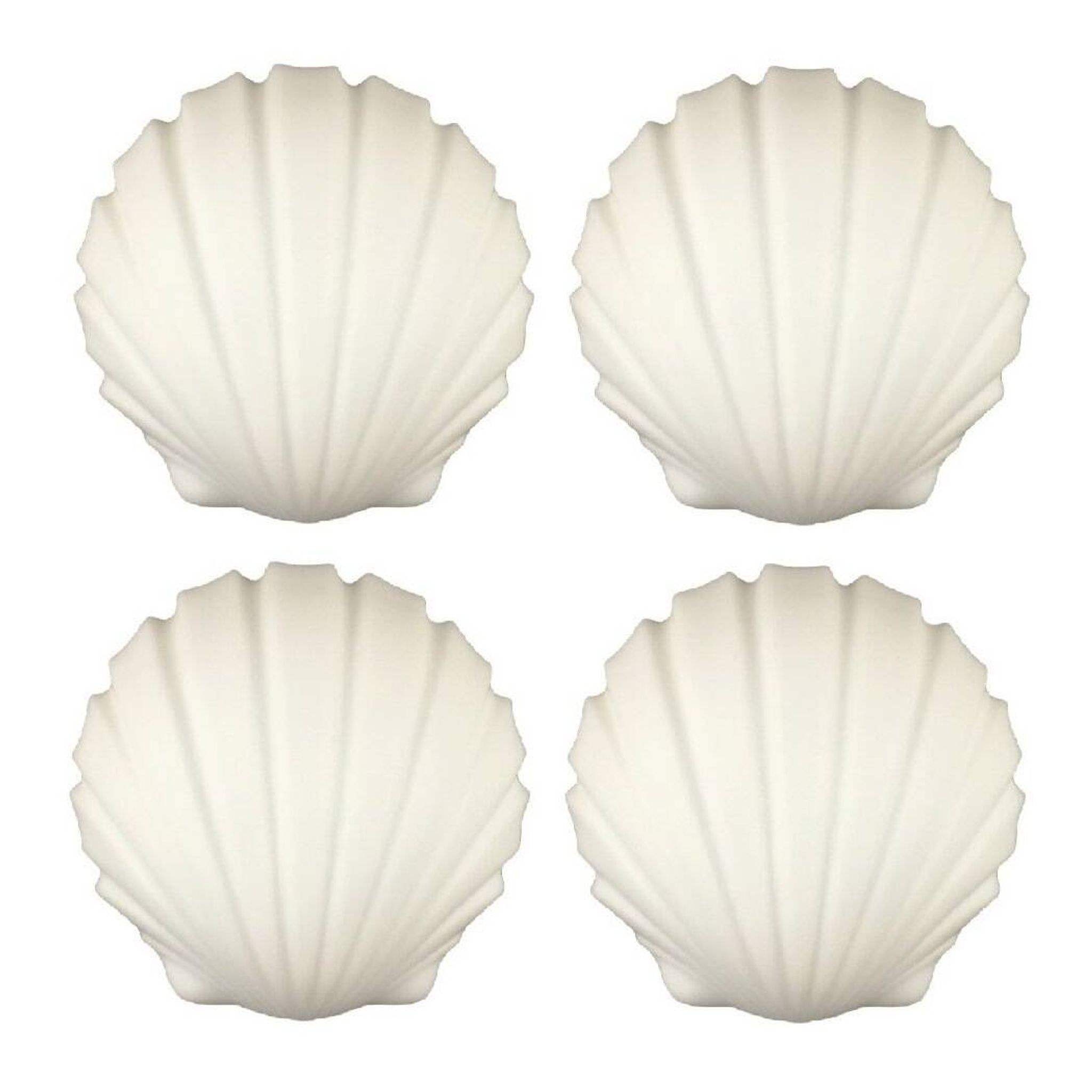Set of 4 Shell-Shaped Opaline Glass Wall Lamps from Limburg, Germany, 1970s