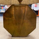 Brass table lamp - rope lampshade