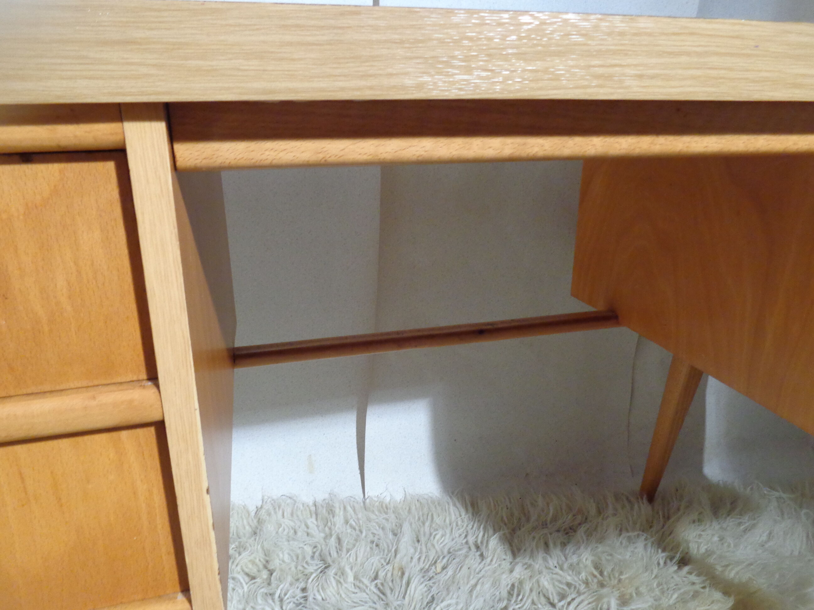 Vintage desk Ekawerk compass feet 50s