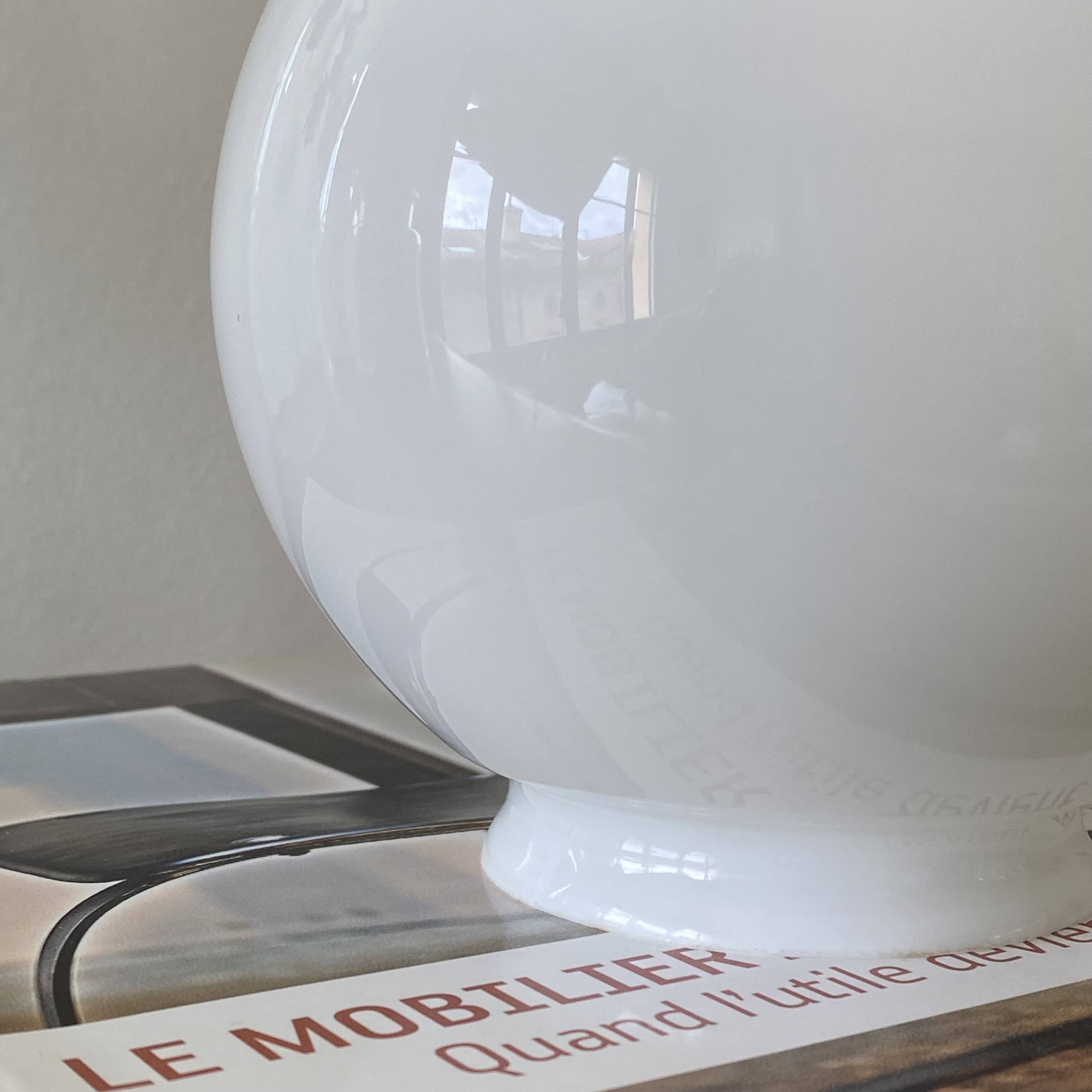 Antique opaline glass globe, 15 cm diameter for wall lamp chandelier.