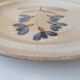Flat plate in Marais sandstone France beige with blue, white and brown floral decoration