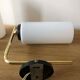 Pair of brass tube wall light and 1960s opalin glass