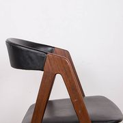 4 Danish chairs in afromosia and leatherette model 205 by Thomas Harlev