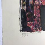 Yvette alde, flowers and birds, c 1950. lithograph signed in pencil