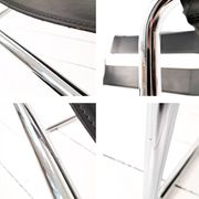 Wassily Style Lounge Chair Chrome Black Faux Leather Breuer Bauhaus Design