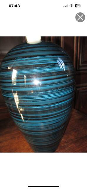Blue ceramic lamp base