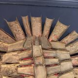 Gande sculpture murale Soleil, Lampe en résine & polyester, style Brutalist