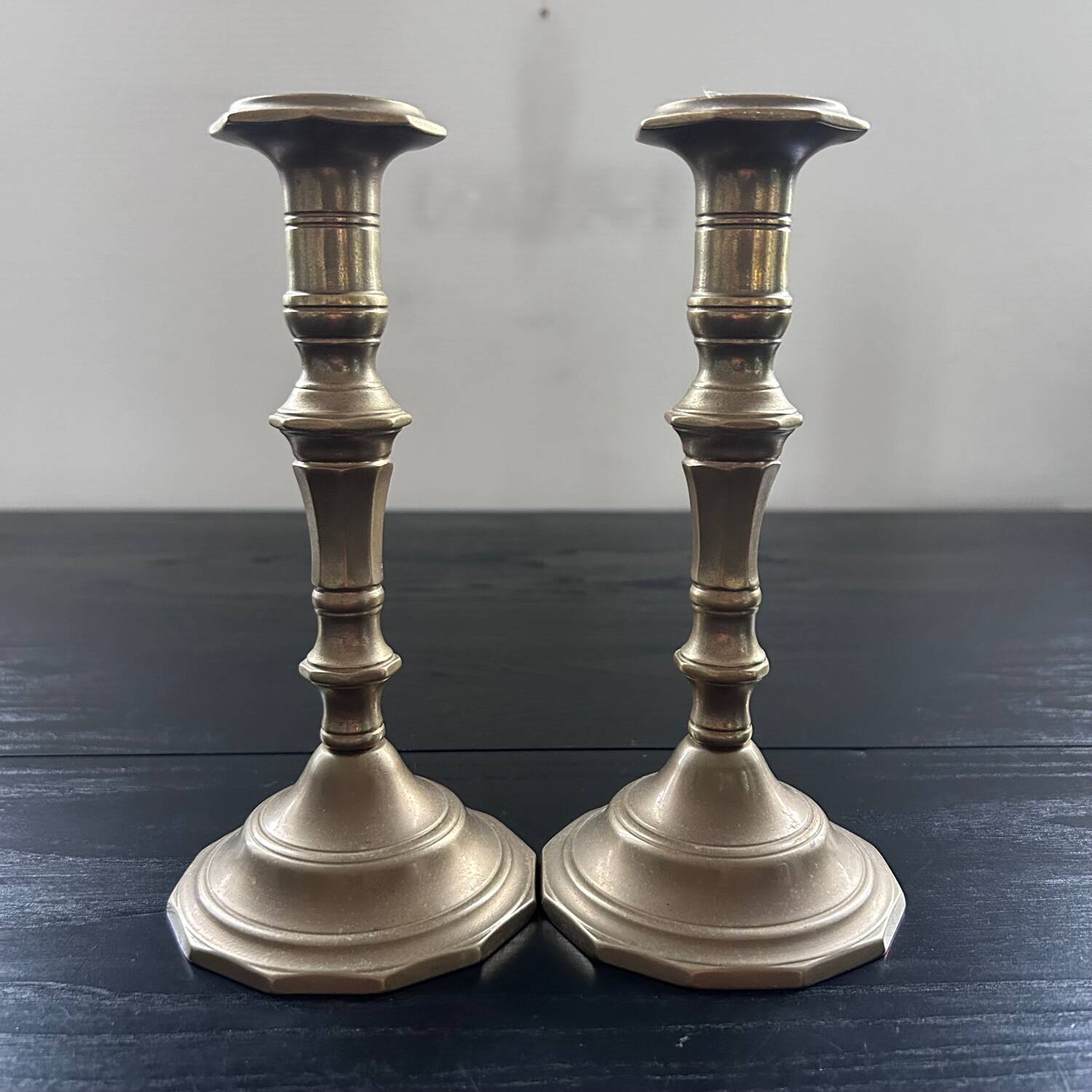Pair of brass candlesticks