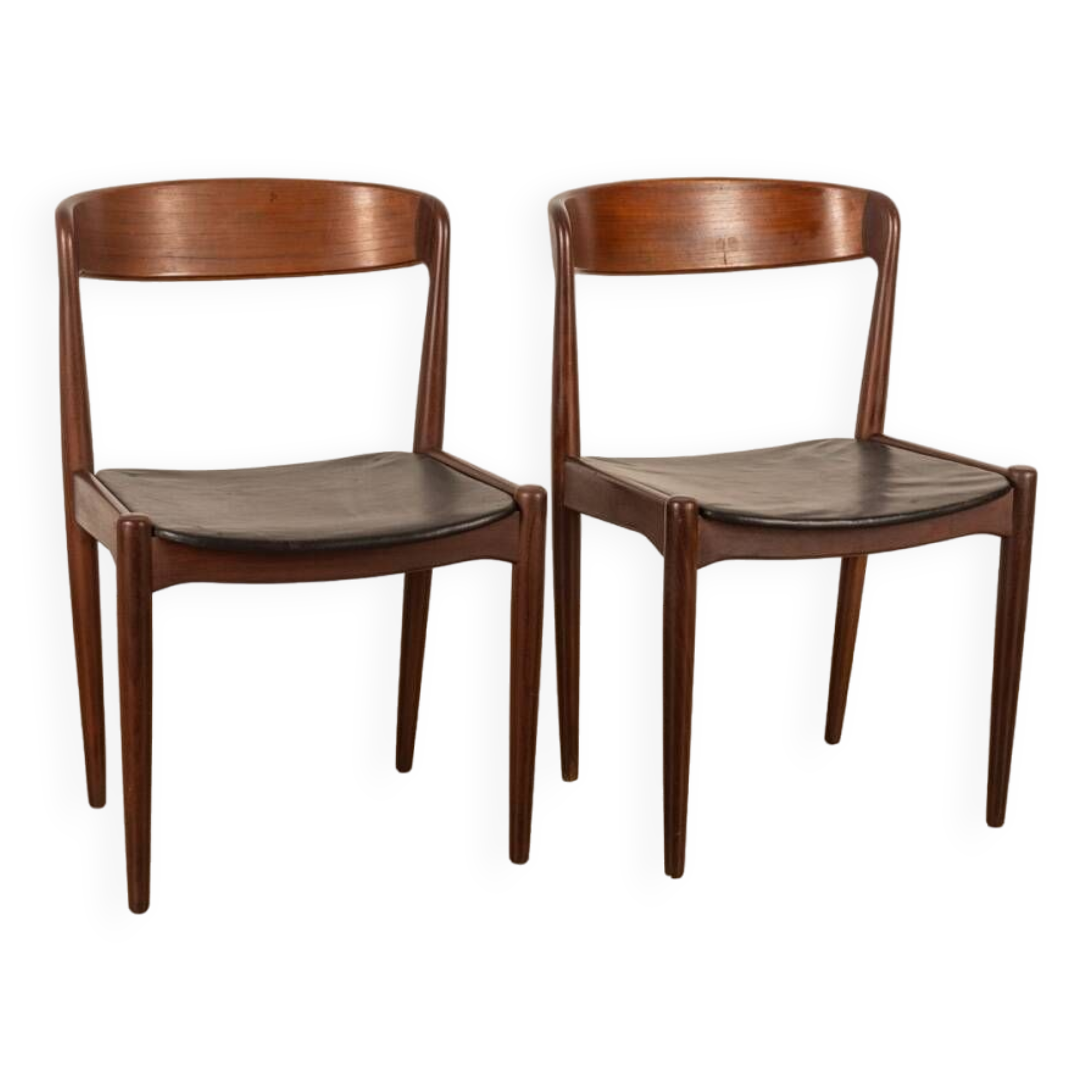 Pair of vintage 50's teak chairs designed by hovmand olsen