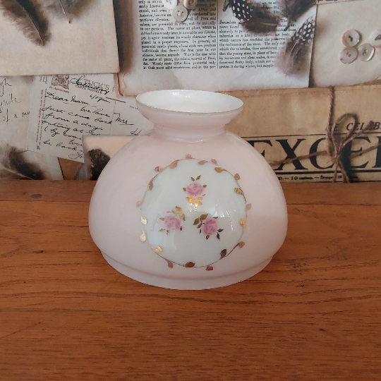 French vintage pink glass rose bud lantern style replacement shade