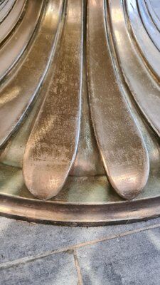 Round carved wooden dining table, Italy