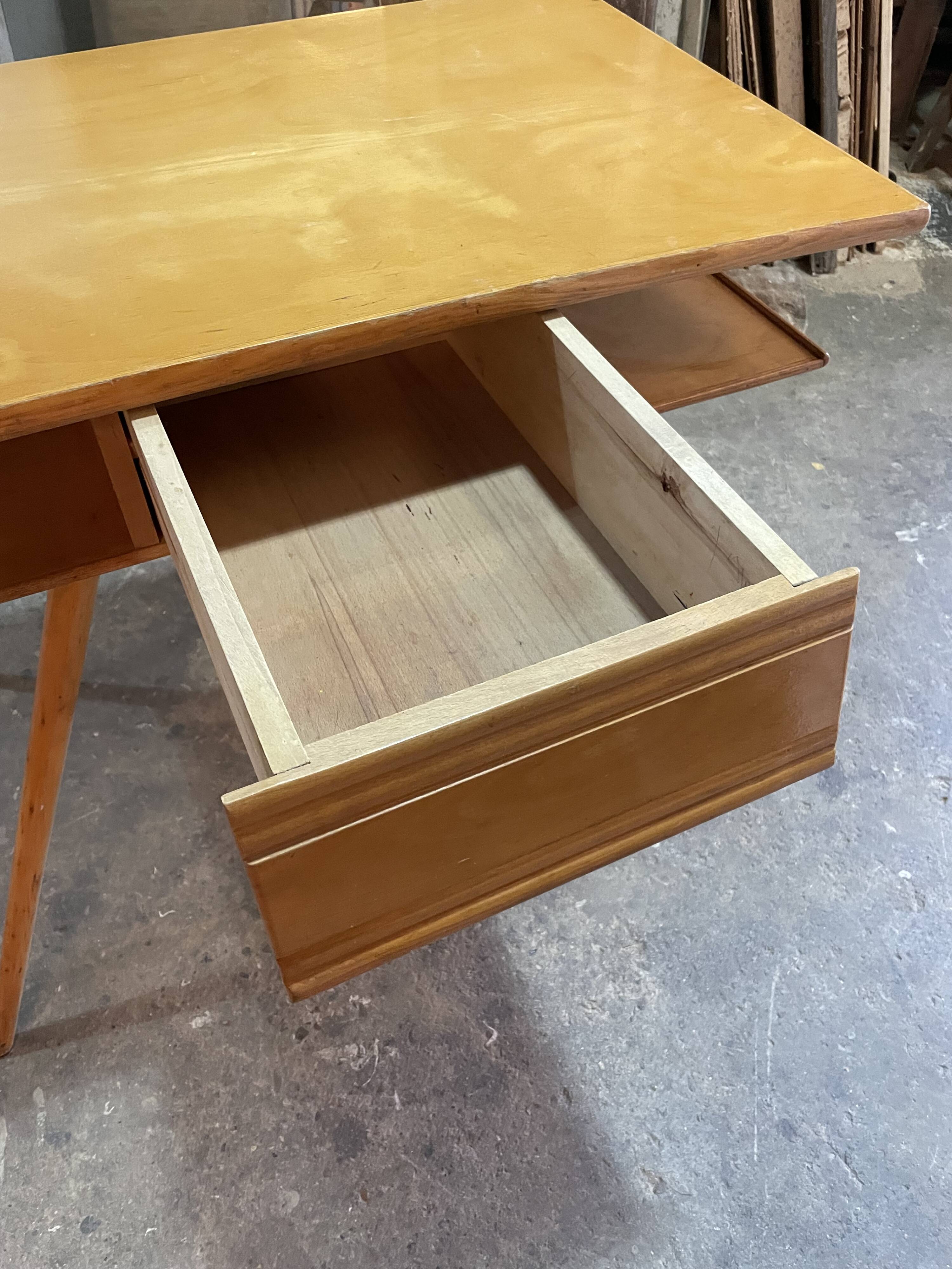 Vintage oak compass desk