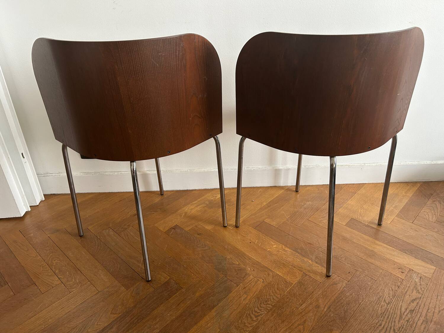 Set of table and 4 teak chairs, Fusion model by Sandra Kragnert for IKEA, Sweden, 1970s: