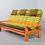 Rainbow Color Yngve Ekstrom Pinewood 3-Seat Dymling Sofa for Swedese 1970s