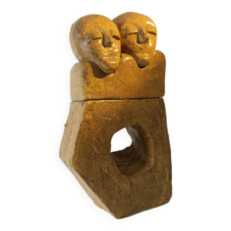ceramic sculpture in two parts,