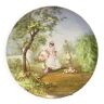 Decorative wall plate painted earthenware montereau manufacture barluet & cie 19th