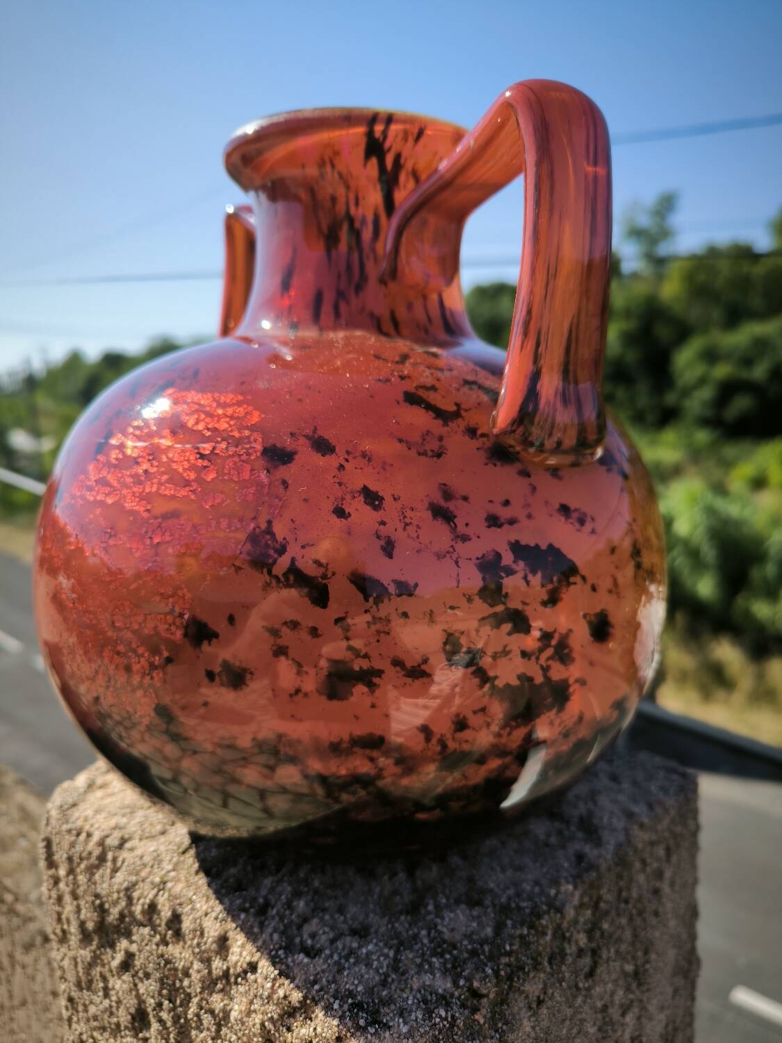 Glass paste vase with gold inclusion Daum 1930