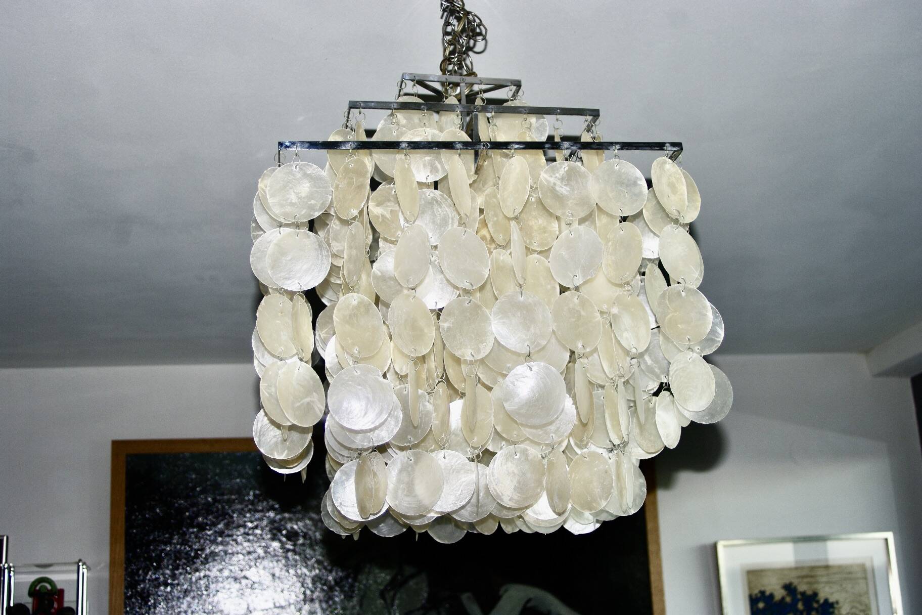 Vintage square chandelier by verner panton 1970