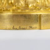 Eugène Bazart Paris. Gilded bronze hot water bottle lamp. Circa 1880.