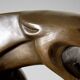 Large Art Deco bronze patinated Jaguar sculpture on an architectural base.