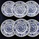 Set of 6 Crown Clarence English porcelain dessert plates