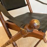Leather folding armchair