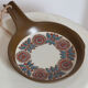 Scandinavian pan with painted floral patterns, vintage, never used