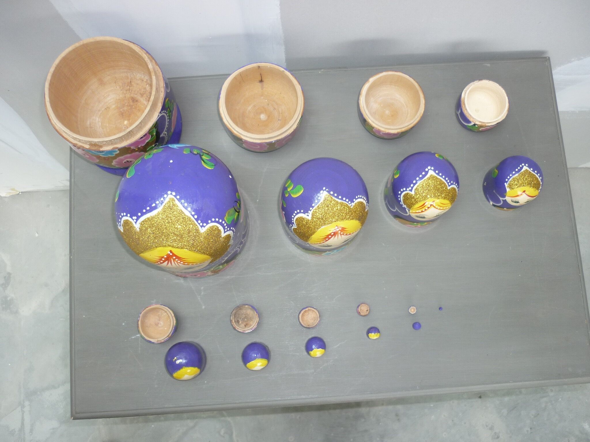 Russian dolls 10 vintage matriochkas