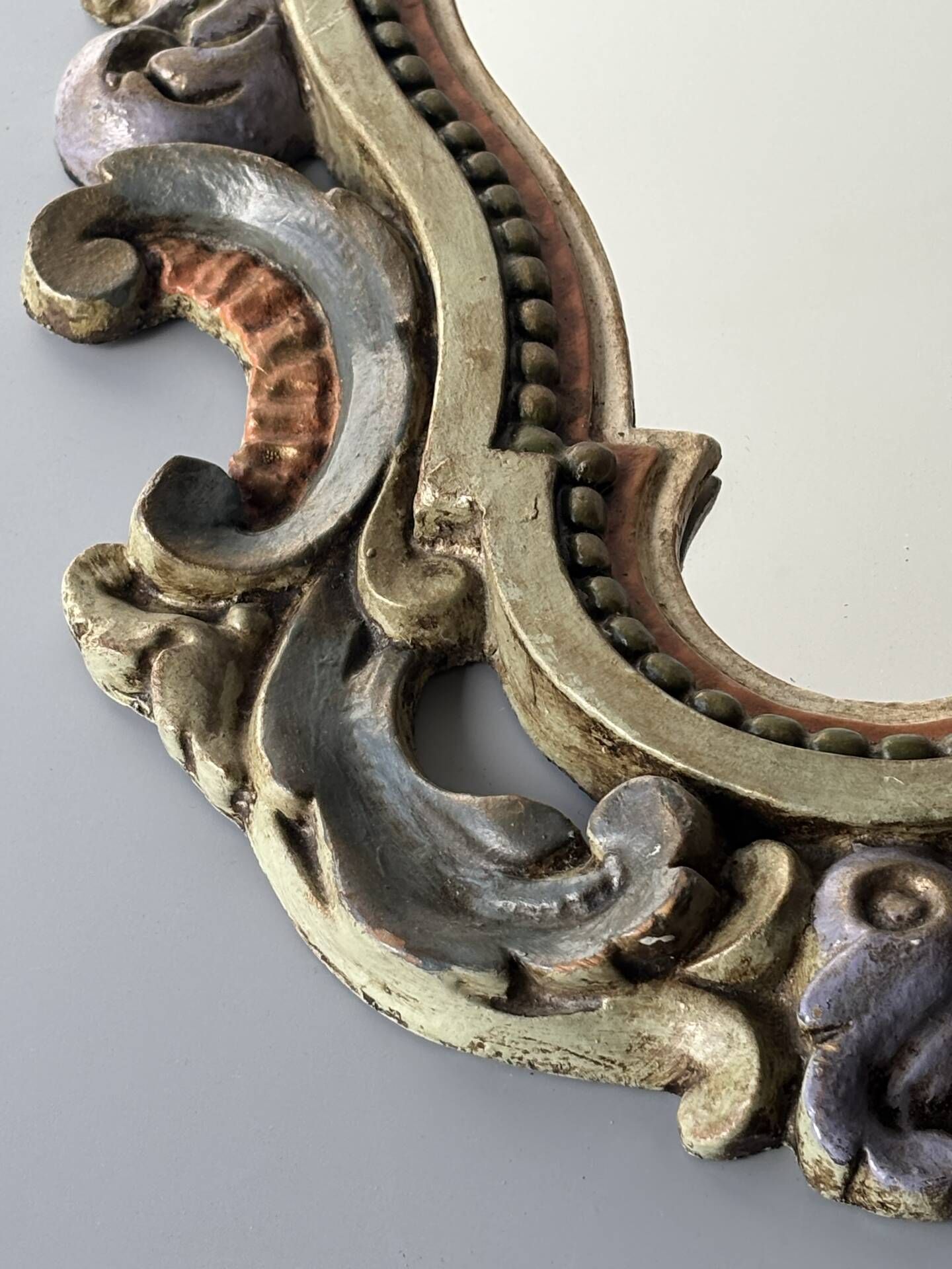 Miroir florentin vintage polychrome – Italie, années 1950