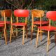 Lot 6 chairs Luterma years 60 skaï red