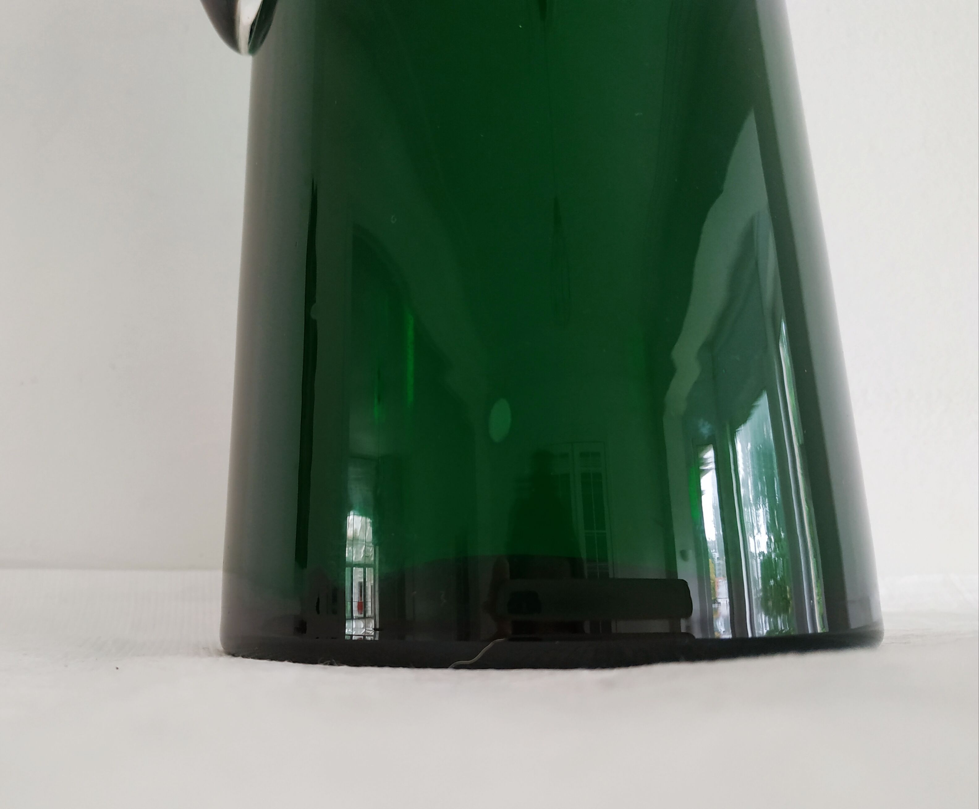 Green glass pitcher