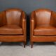 Pair of Solange club armchairs in sheepskin leather – reproduction