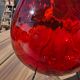 Giant glass 29 cm Empoli ruby red vintage blown glass