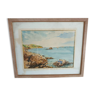 Seaside engraving