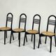Set of four vintage chairs Viennese cane 80s Memphis by Antonio Sibau