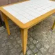 Light wood kitchen table with white tiled top – 122x80 cm