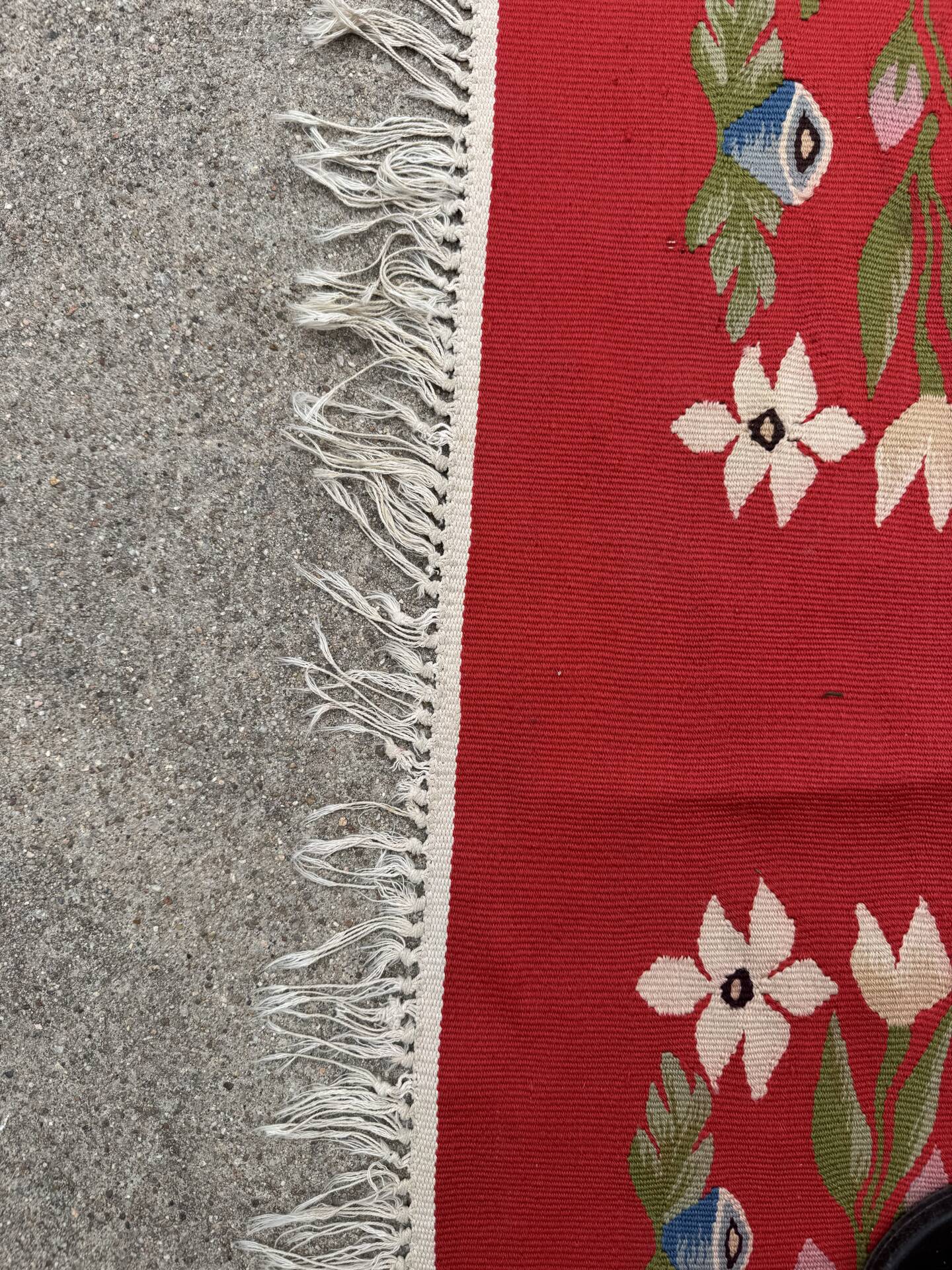 Romanian kilim rug from the 1950s
