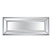 Large Bevelled Rectangular Mirror with Cushioned Silver Frame