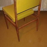 Set of 2 wooden chairs and skaï