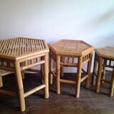 Table trundle rattan bamboo vintage