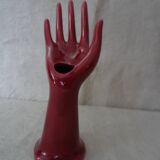 Hand ceramic fig tree color red burgundy