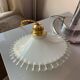 Suspension baladeuse vintage opaline blanche dentelle