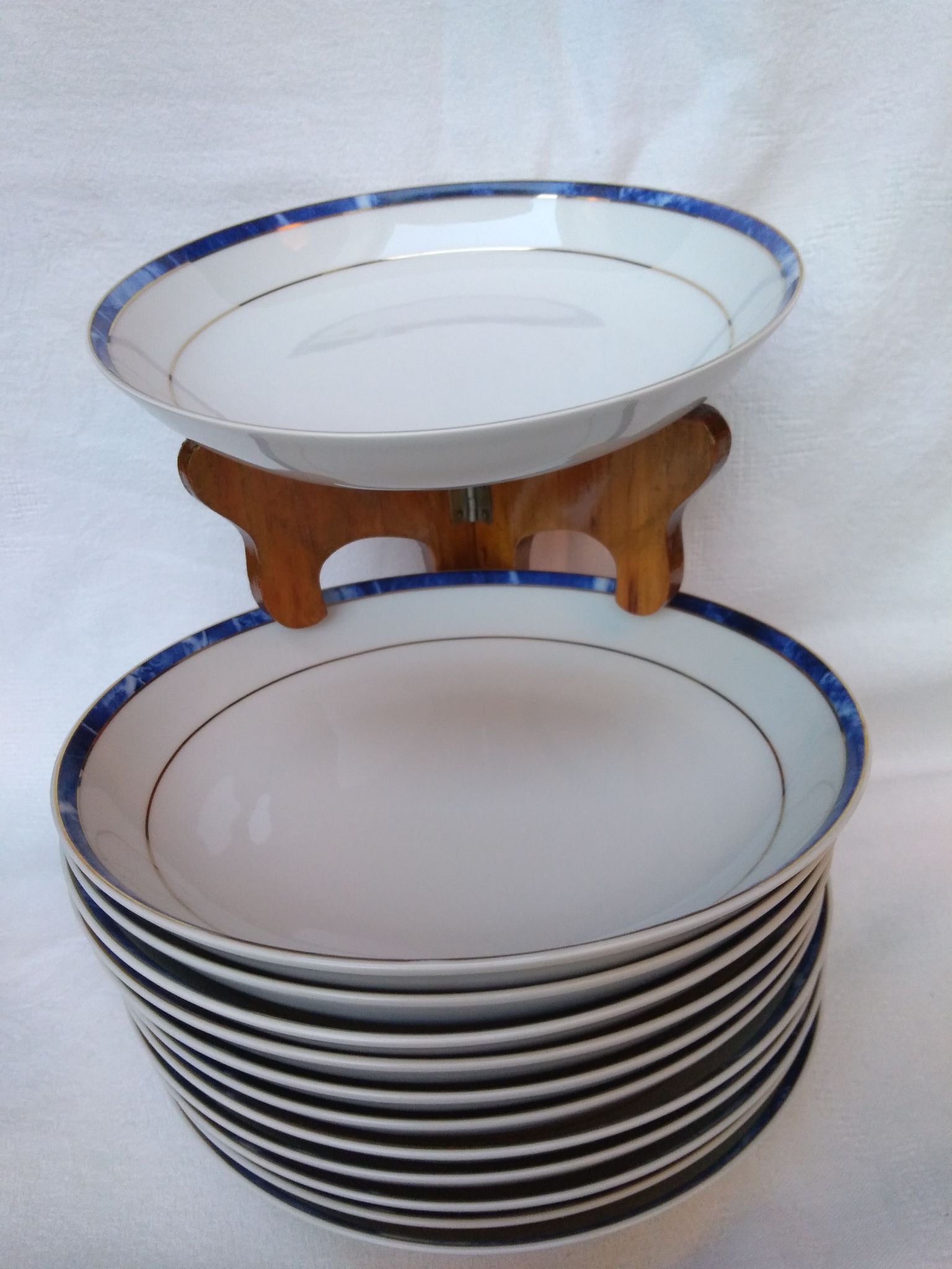 Service 12 hollow plates porcelain Vintage 80s/90s