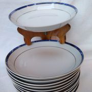 Service 12 hollow plates porcelain Vintage 80s/90s