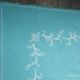 Nappe et 12 serviettes en coton vert d'eau